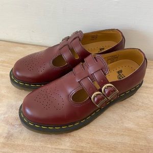 Rare cherry red mary jane doc martens- worn 3 times- size 9 womens-